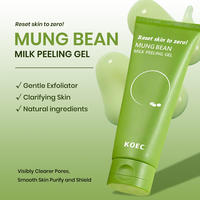 Gel exfoliant au lait de haricot mungo, nettoyant doux et exfoliant avec extrait de haricot mungo, élimine les cellules mortes de la peau, soin de la peau