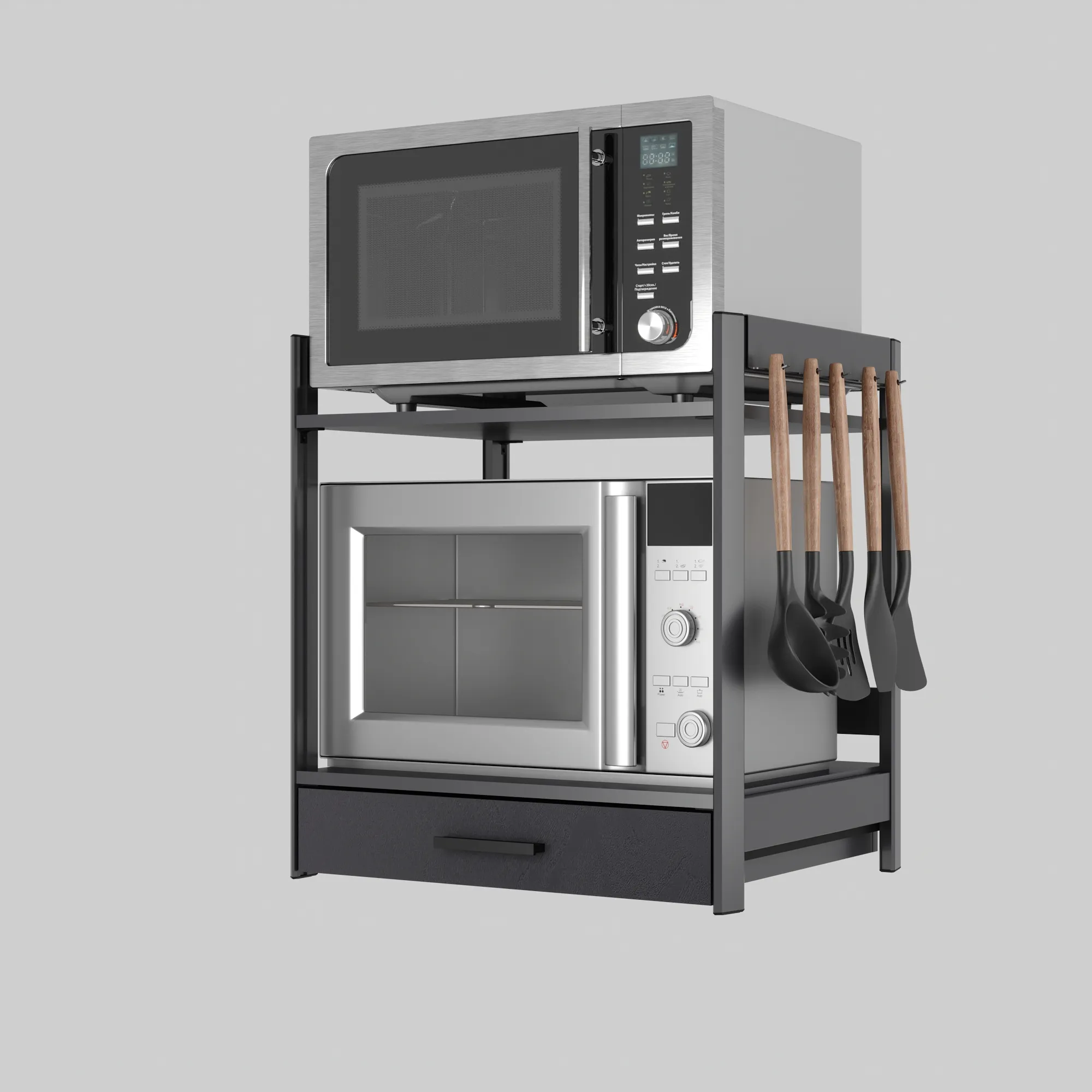 Cheap Price 3-Tier Heavy Load Microwave Shelf Stand Rack Kitchen Counter Storage Organizer Printer Shelf For Sale