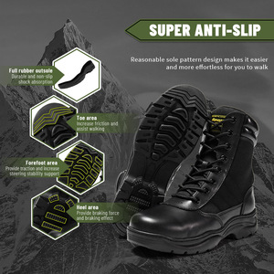 Hanagal OEM ODM Tendencia personalizada Alta calidad Senderismo al aire libre Impermeable Hombres Botas <span class=keywords><strong>de</strong></span> <span class=keywords><strong>combate</strong></span> táctico Negro - Product Image 4