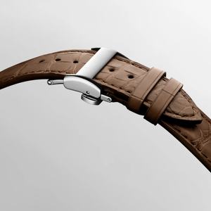 Reloj mecánico automático para hombre, correa de cuero con patrón de cocodrilo, esfera con números romanos, cristal de zafiro, reloj de pulsera con fecha Longinesing - Product Image 5