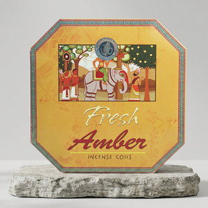 Bobine de parfum d'ambiance Aroma Home Fragrance Darshan Amber pour purification spirituelle, cérémonies religieuses, automne, 100% naturelle, longue durée, 24 heures - Product Image 2