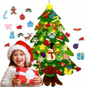 New DIY 3D Felt Christmas <b>Tree</b> Set with <b>LED</b> String <b>Lights</b> Wall Hanging Kids Gift for Christmas <b>Tree</b> Decoration - Product Image 1