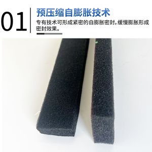 Cinta de sellado de espuma de poliuretano en rollo, expansible, autoadhesiva, ignífuga, para embalaje - Product Image 2