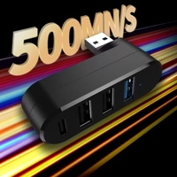 Mini 180 degrés rotatif 4 Ports USB 3.0 2.0 Hub Type C transfert de données haute vitesse U disque séparateur Hub pour ordinateur portable MacBook PC