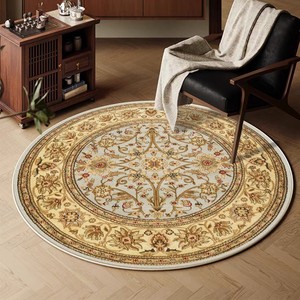 Alfombra Redonda Elegante con Diseño de Medallón, Imitación de Cachemira, para Sala de Estar, Dormitorio, Decoración del Hogar, 6 pies, Estilo Vintage - Product Image 4