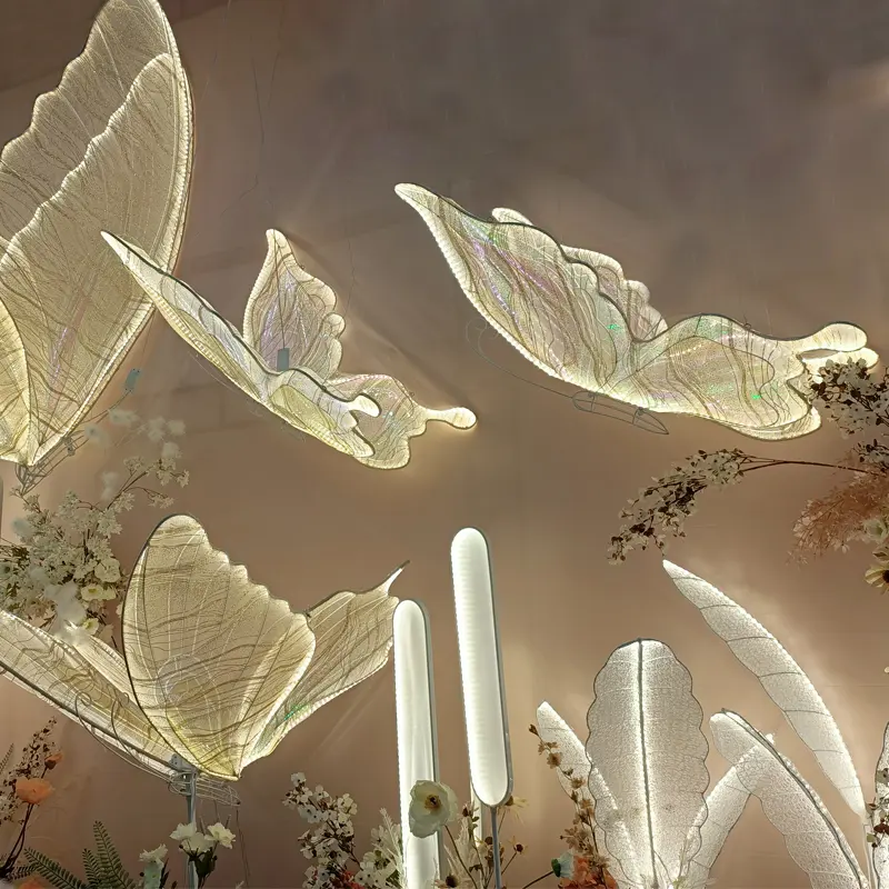 Perlengkapan Dekorasi Ruang Tamu Meja Pajangan Jendela Kerajinan Langit-langit Aula Pernikahan Rak Sayap Kupu-kupu Bercahaya
