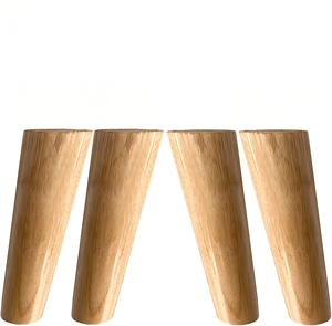 Patas de Muebles Cónicas de Madera Natural Roscada, Patas de Muebles de Madera Maciza, Diseño Tradicional, Estilo Moderno de Mediados de Siglo, Muebles DIY - Product Image 1