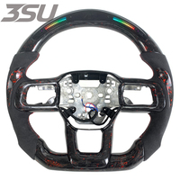 Volant en cuir forgé brillant en fibre de carbone de style sport pour Ford Mustang GT 350 500, intérieur 2024-2026