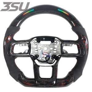 Volante Deportivo de Fibra de Carbono Brillante y Cuero Forjado para Ford Mustang GT 350 500, Estilo Deportivo, Interior 2024-2026 - Product Image 1