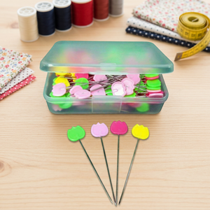 AA0212 Bear Head pins Flowers style | Head Pins Peach Heart | For Dressmaker, Craft, Sewing Project and DIY Decoration - Product Image 3