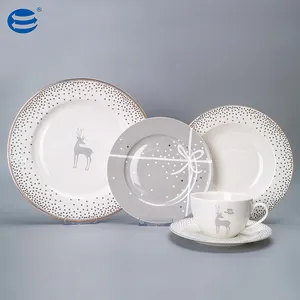 Excellent ensemble de vaisselle en céramique ensemble de vaisselle en porcelaine 20 pièces ensembles de vaisselle en céramique avec emballage de boîte cadeau de couleur