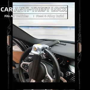 JXD ล็อคพวงมาลัยรถยนต์อเนกประสงค์ ทำจากเหล็กและอลูมิเนียมอัลลอย พร้อมกุญแจ 3 ดอก ระบบเตือนภัย ระบบกันขโมย ความยาว 35.5 ซม. - Product Image 2