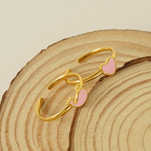 Heart Shaped Enamel Open <b>Ring</b> Women Adjustable Stainless Steel Fashion Jewelry Gift ZG647 Heart <b>Ring</b> ZG646 Dolphin <b>Ring</b> ZG684 - Product Image 3