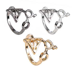 ZRM Hellomessapple's Vintage Copper Alloy Opening Adjustable Glasses <strong>Ring</strong> for Deathly Hallows Unisex Factory Direct Sales - Product Image 1