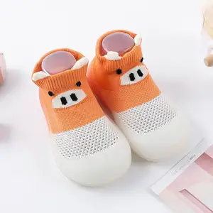 Designer Großhandel ODM OEM Fly-Knit Baby Socken Schuhe Anti-Rutsch-Weiche Hochwertige Kinder Jungen und Mädchen Atmungsaktive Outdoor-Wohnungen