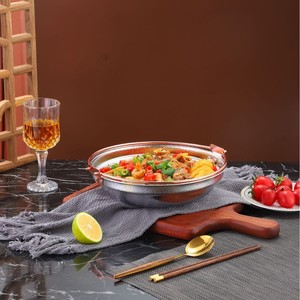 Cross border vendita calda <span class=keywords><strong>Russia</strong></span> 304 a tre strati in acciaio martello commerciale pentola secca Sukiyaki frutti di mare Pan in stile giapponese - Product Image 3