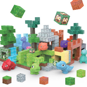 Venta al por mayor de fábrica: Nuevo set de bloques de construcción magnéticos de 202 piezas del Mundo de Dinosaurios Educativo, con succión magnética, para el mercado transfronterizo. - Product Image 2
