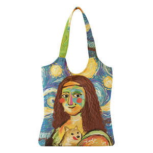 Bolsas de Compra de Lona Reciclables y Ecológicas con Logotipo de Gahumi Van Gogh, Bolsa de Mano de Lona 100% Algodón con Logotipo Impreso - Product Image 1