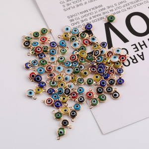 Amuletos de Ojo Turco de Moda, Aleación de Zinc, Colores Aleatorios, Engaste de Bisel para Accesorios de Joyería DIY, Unisex - Product Image 1
