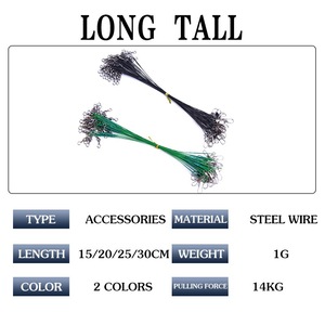 Accessoire <span class=keywords><strong>de</strong></span> <span class=keywords><strong>pêche</strong></span> : Ligne <span class=keywords><strong>de</strong></span> <span class=keywords><strong>pêche</strong></span> anti-morsure en <span class=keywords><strong>fil</strong></span> d'acier avec émerillon, 3 couleurs, 15-30 cm, pour la <span class=keywords><strong>pêche</strong></span> à la <span class=keywords><strong>carpe</strong></span> - Product Image 2