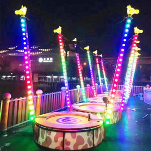 Trampoline à ressorts rond pour enfants, girafe mignonne, 2,1 m de diamètre, lit de saut adorable, <span class=keywords><strong>KALUEN</strong></span> D350 - Product Image 2