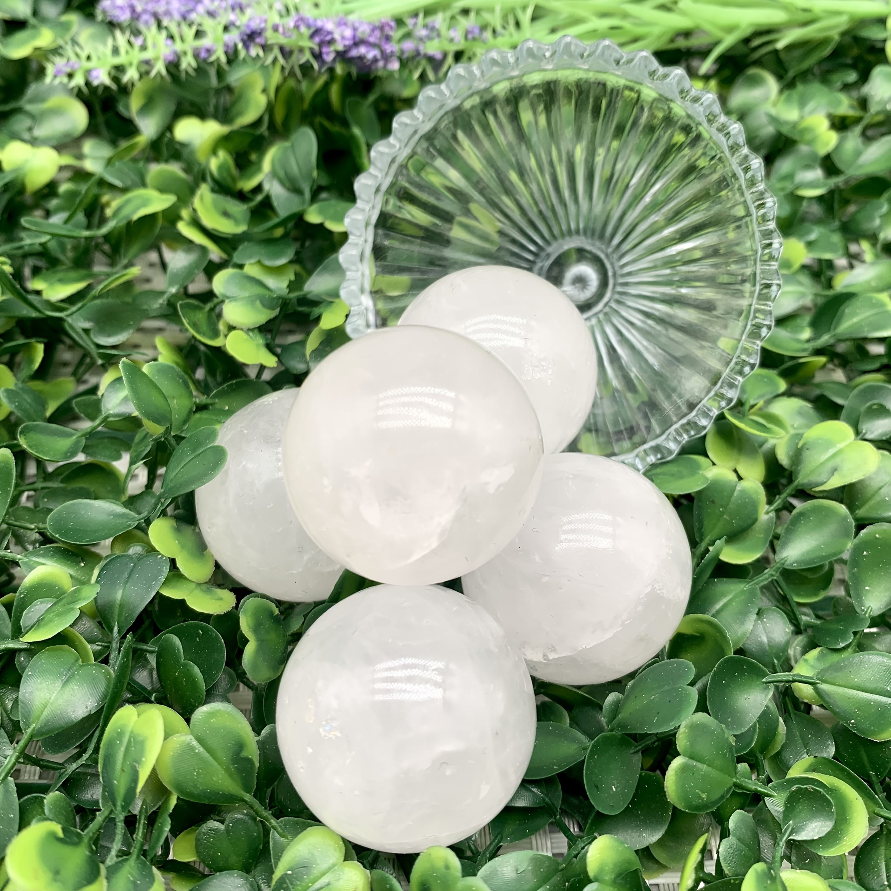 Snow Phantom Clear Quartz Sphere