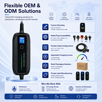 Chargeur de véhicule électrique portable BESEN Max16A, câble de type 2 de 5 mètres, écran LCD, chargeur intelligent pour véhicule électrique avec prise Schuko