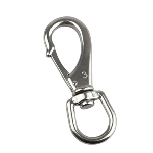Kait jepret putar logam baja tahan karat, klip <span class=keywords><strong>Carabiner</strong></span> putar 304/316 untuk gantungan kunci - Product Image 2