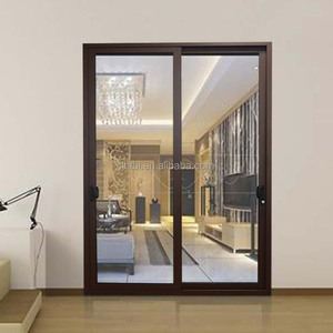 Modern House Hotel 156-4070 Porta Deslizante de Três Pista Ruptura Térmica Impermeável de Alumínio Vidro Temperado Porta Deslizante Estreita