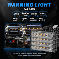 DXZ I-BS-M4-6 6 LED Warnblitzleuchte 12V Weiß Gelb Rot Blau