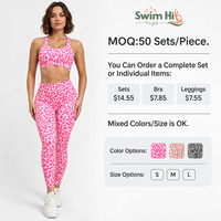 Ensembles de yoga personnalisés pour femmes : Soutien-gorge de sport push-up imprimé léopard et leggings de yoga taille haute froncés aux fesses pour le sport et le fitness