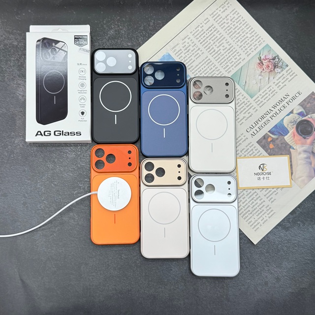 Luxury Phone Case for iPhone 17 Pro Max Premium AG Glass Material Fashion Protective Cover with Packaging Stock