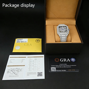 <span class=keywords><strong>Montre</strong></span> pour homme <span class=keywords><strong>personnalisée</strong></span> avec logo Hip Hop, sertie de moissanite, verre saphir, mouvement à quartz <span class=keywords><strong>suisse</strong></span> Ronda, incrustation à la main de moissanite VVS - Product Image 6