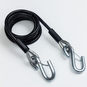 Crochets en S de 30 pouces Capacité de 7500lb Coupleur de <span class=keywords><strong>remorque</strong></span> à chaîne enroulée noire <span class=keywords><strong>Câble</strong></span> métallique de chaîne de <span class=keywords><strong>sécurité</strong></span> enroulé - Product Image 3