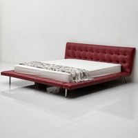 Lit double extra-large minimaliste italien, literie pour chambre à coucher