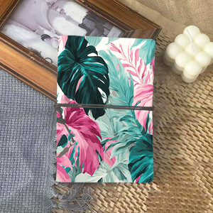 Cuaderno A6 hecho a mano-Vintage Look 80 hojas Carpeta de metal Tether & Metal Pendant Office Record Use with Exotic <span class=keywords><strong>Tropical</strong></span> Pla - Product Image 1