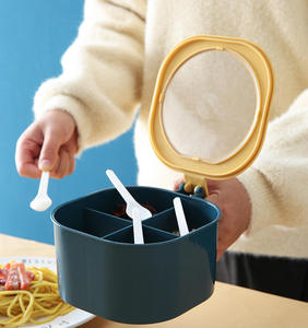 Новинка, креативная коробка с дозатором для специй, перца, 4 решетки, герметичный флакон для хранения приправ с ложкой, легко моется, органайзер для специй - Product Image 3