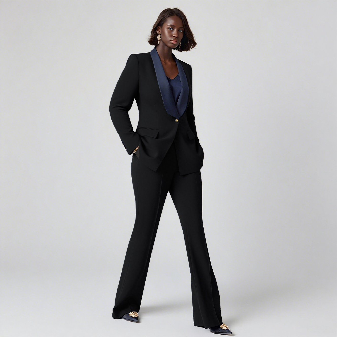 Modern Office Wear for Women Breathable Winter Flare Full-Length Regular Fit Pants Temperament Apparel Elegant Style Micro-bell · image 2