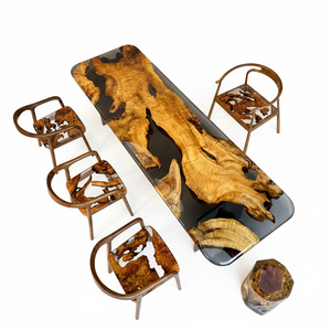 Hot-sales Resin Epoxy Acacia Wood Rectangle Modern Clear River Dining Tabletop Office <b>Table</b> - Product Image 2