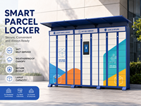 Casier intelligent extérieur pour colis, borne de retrait de colis en libre-service, casier de stockage électronique pour livraisons, idéal pour les communautés d'appartements