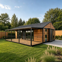 Maison conteneur extensible imperméable et ignifuge, maison préfabriquée modulaire mobile, cabane de luxe avec terrasse