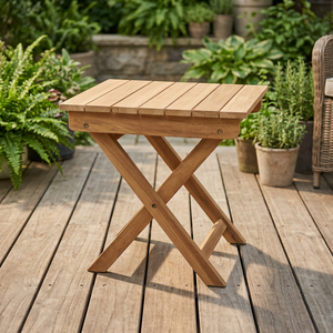 Outdoor Solid Teak Wood Water Resistant Durable Eco-Friendly Portable Multi-Function <b>Folding</b> Side <b>Table</b> Garden Patio End <b>Table</b> - Product Image 3