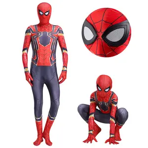 Fantasia de homem-aranha para meninos, roupa de festa fantasia cosplay de halloween traje de festa