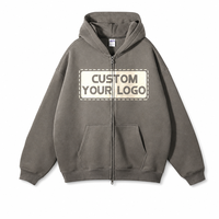 Hoodie personnalisé en gros, 100% coton, à fermeture éclair, coupe ample et oversize, pour hommes, femmes, unisexe, doux et confortable