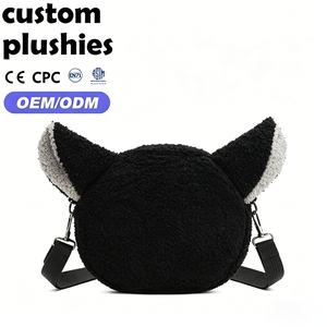 Nuevo Producto: Bolso Bandolera de Felpa Suave con Diseño de Gato, Ojos Bordados y Orejas Grandes, Souvenir para Amigos o Familiares - Product Image 3