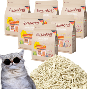 Arena para Gatos Versapet de Tofu, 2.5 kg, 6 Bolsas, Caramel Macchiato, Desechable por el Inodoro, Absorción Rápida, Control de Olores Superior - Product Image 1