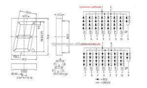 Houkem Houkem-23011-ASR ortak katot 1 haneli <span class=keywords><strong>2.3</strong></span> inç 7 Segment LED ekran süper kırmızı 20mA 100mcd CE ROHS sertifikalı - Product Image 4