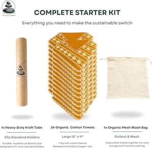 Serviettes en <span class=keywords><strong>papier</strong></span> réutilisables, lot de 12, dentelle vintage de style campagnard français en coton couleur caramel ochre, serviettes sans <span class=keywords><strong>papier</strong></span> avec sac de lavage et tube pour un nettoyage zéro - Product Image 4