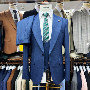 Trajes de <span class=keywords><strong>boda</strong></span> de lujo para <span class=keywords><strong>hombre</strong></span>, conjunto de 3 piezas, chaqueta de esmoquin ajustada, chaleco, pantalones, atuendo Formal de novio, ajuste a medida para recepción de ceremonia - Product Image 1
