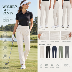Womens <b>Golf</b> Pants High Waist Stretch <b>Slim</b> Fit Straight Leg Casual Women's Pants Lightweight Sports <b>Trousers</b> for Ladies Wear - Product Image 3